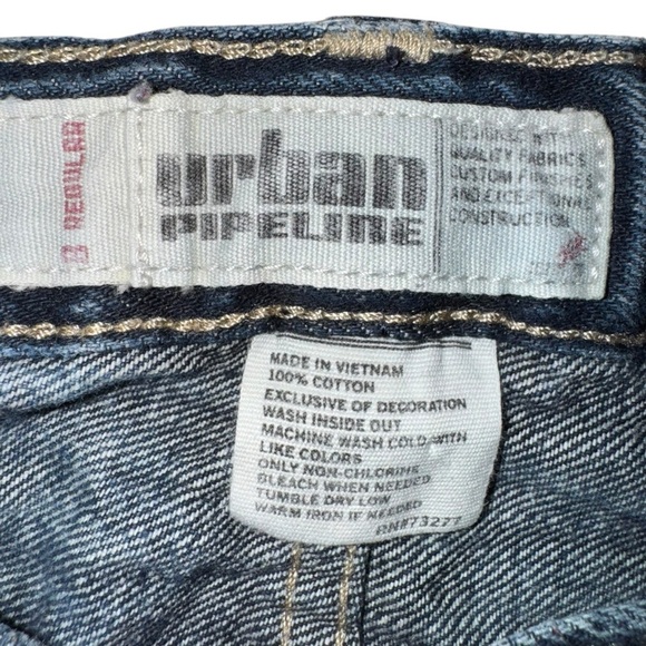 Urban Pipeline Boys 8R Denim Jeans with Embroidered Pocket Adjustable Waist - Picture 4 of 6